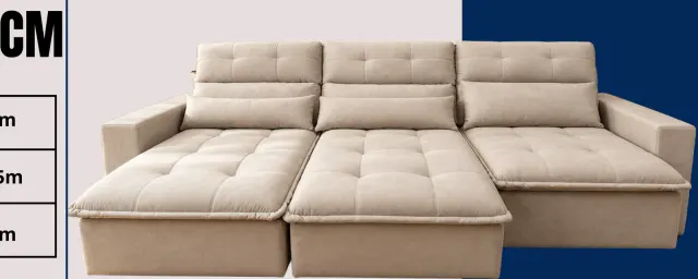 Sofá Retrátil Pillow Top 12 cm da loja Arte Própria