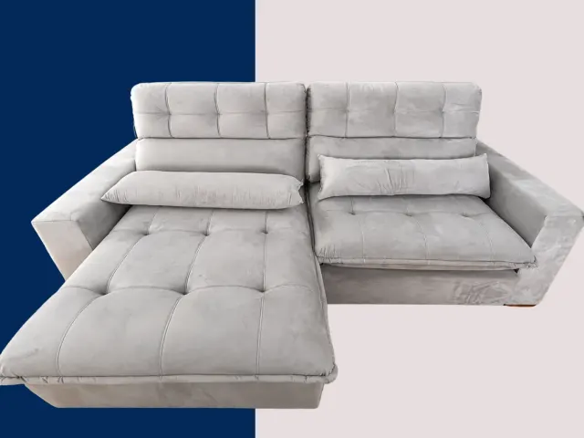 Sofá Retrátil Pillow Top 20 cm (2,40 m) da loja Arte Própria
