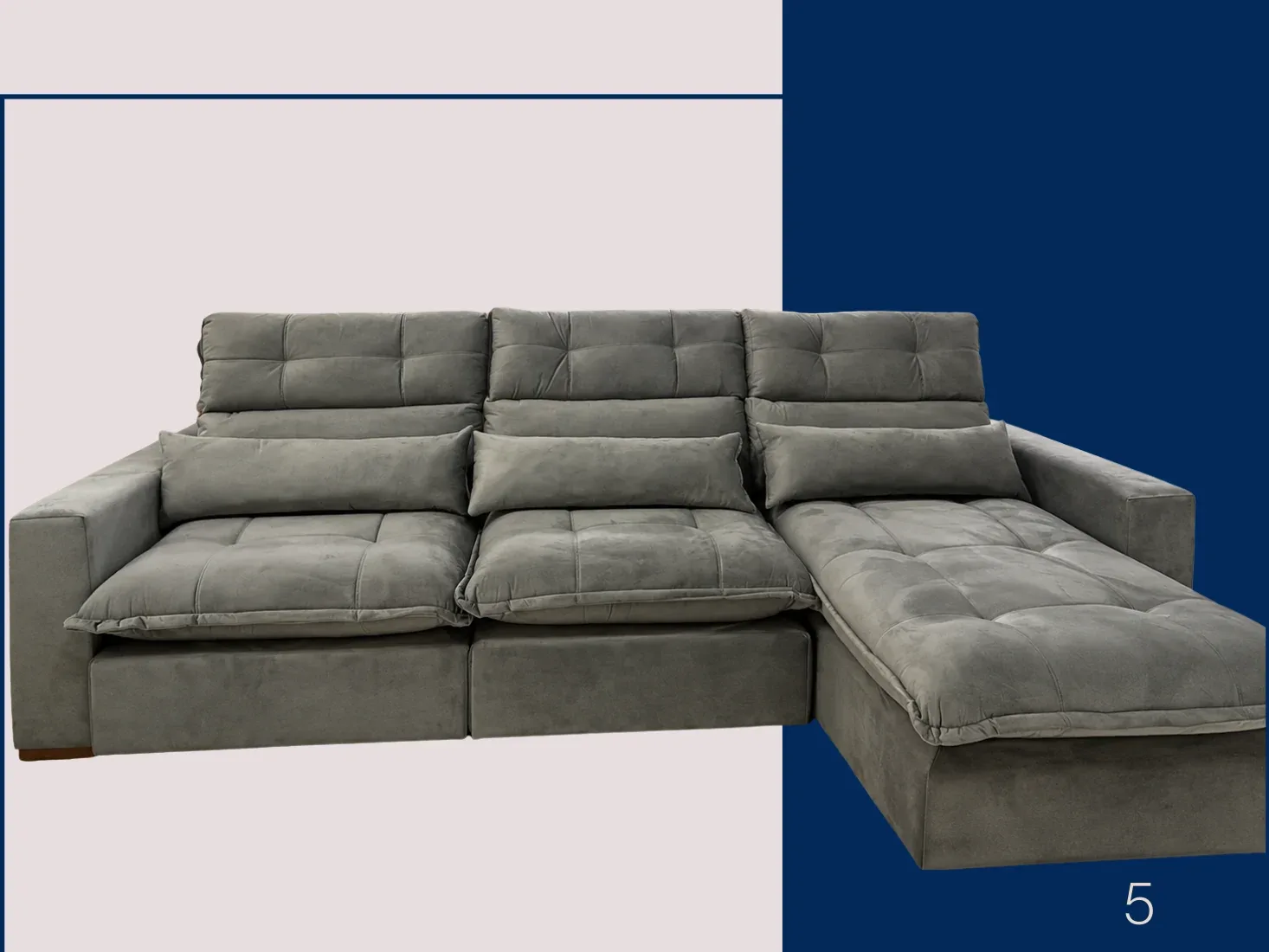Sofá Retrátil Pillow Top 20 cm (3 m) da loja Arte Própria
